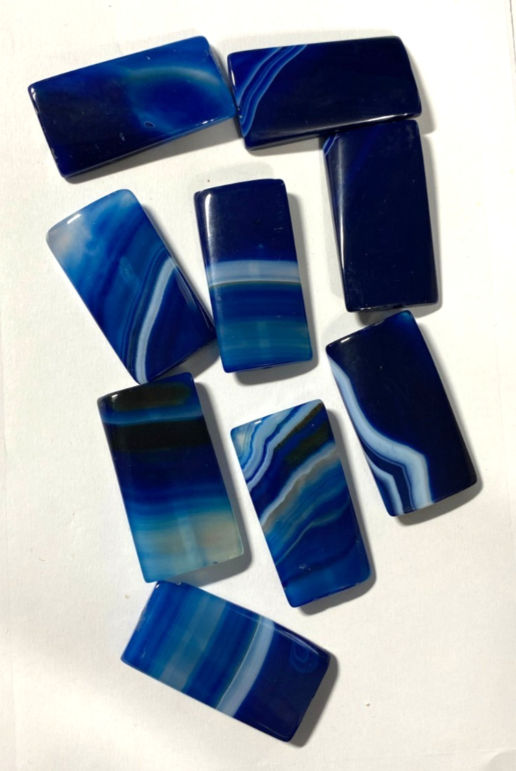 Banded Druzy Blue Agate Beads 10mm to 48mm