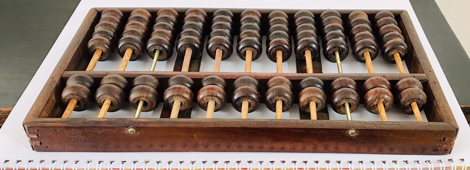 Chinese Wood Abacus 11 Rods 77 Beads