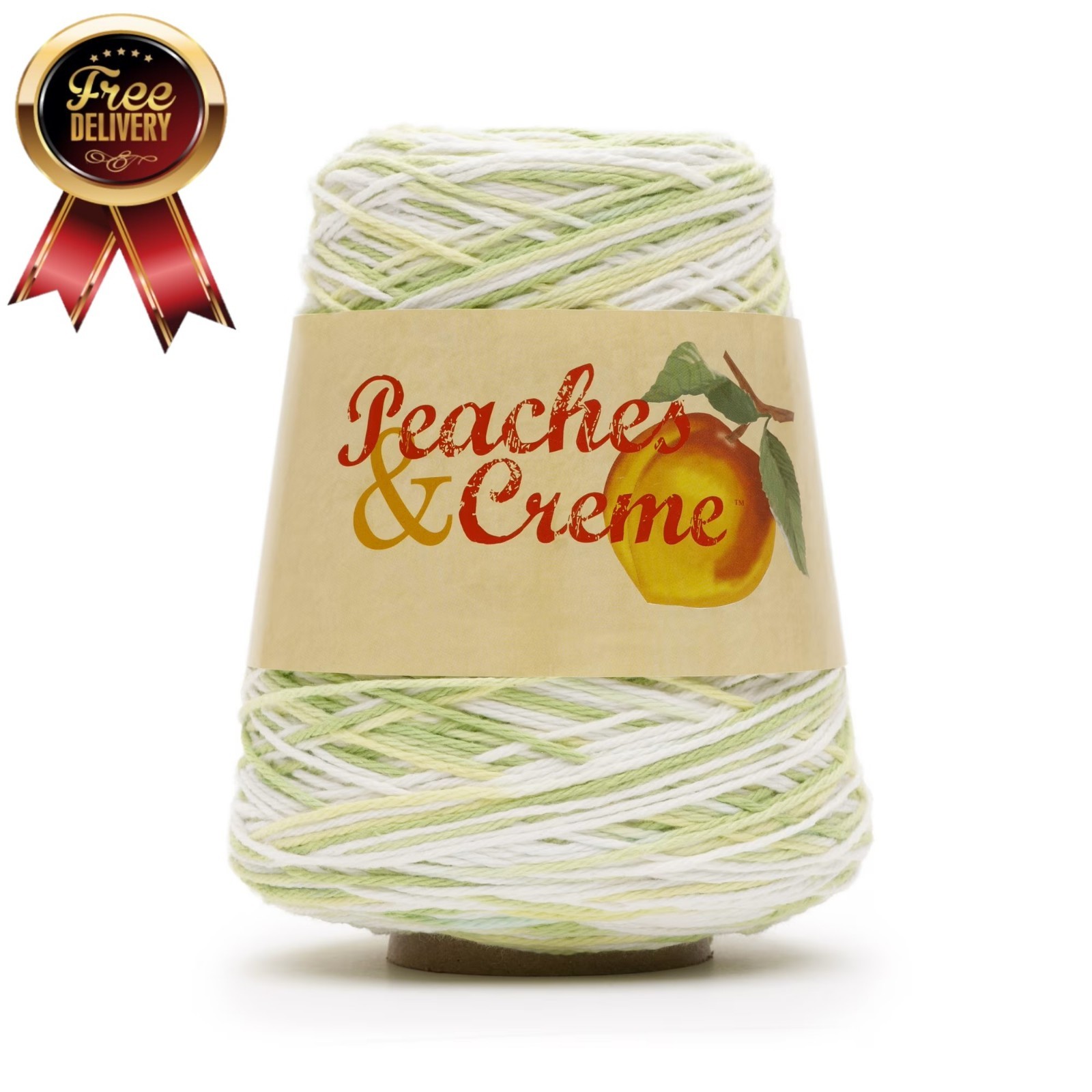 Peaches & Creme Cone 4 Medium Cotton Yarn, Limeade 14Oz/400G, 674 Yards