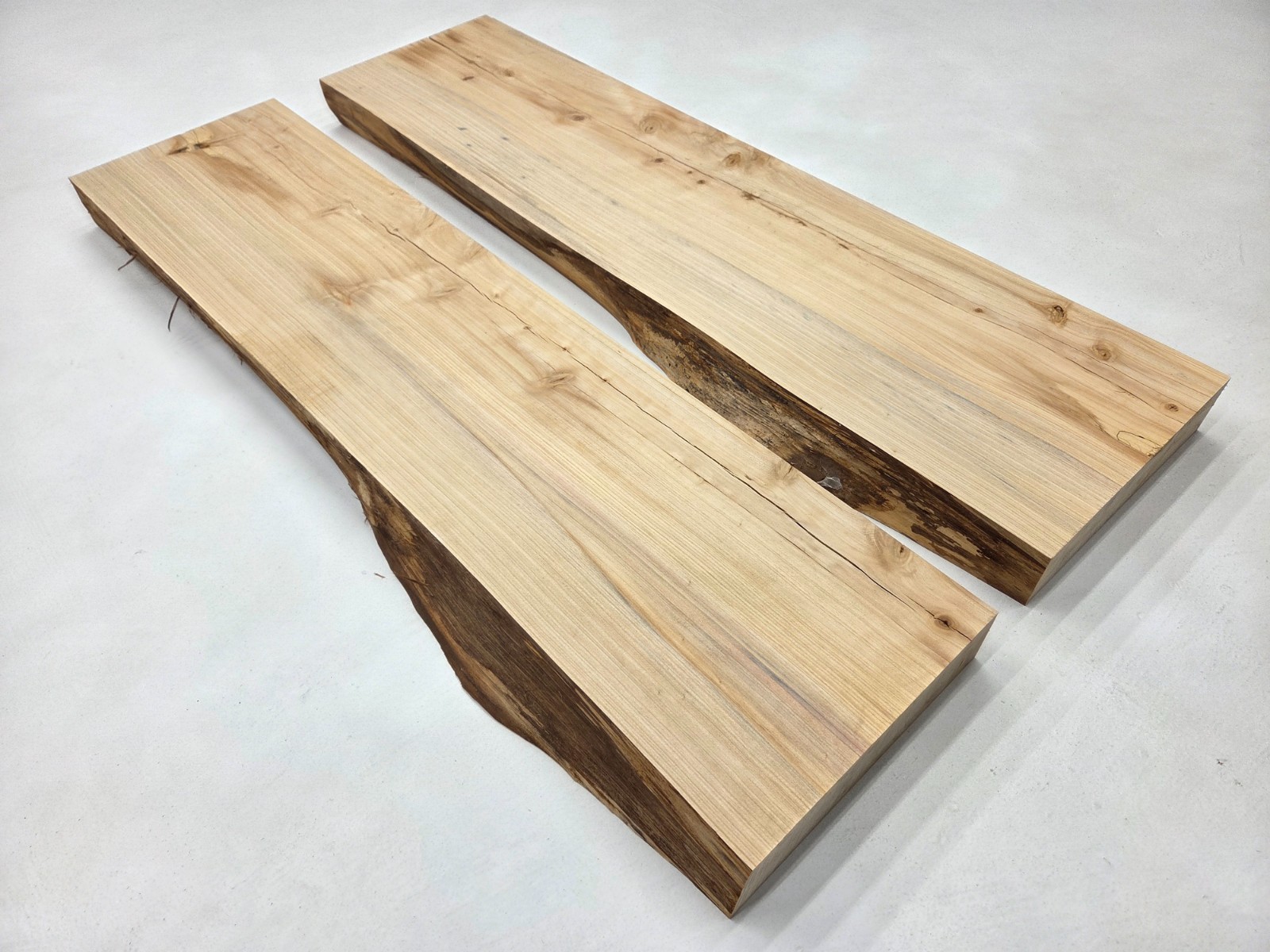 45″ Set of 2 Very Nice Baldcypress Live-edge Slabs Lumber Wood