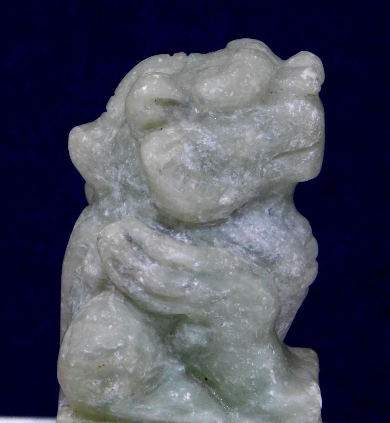 Vintage Chinese Carved Celadon Jade Nephrite Foo Dog/Lion Chop – Chinese Seal